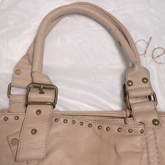 LF Deux Lux Tote Handbag Cream Nude Leather Spring ‘09 Blush Studded Large Bag - Picture 12 of 15